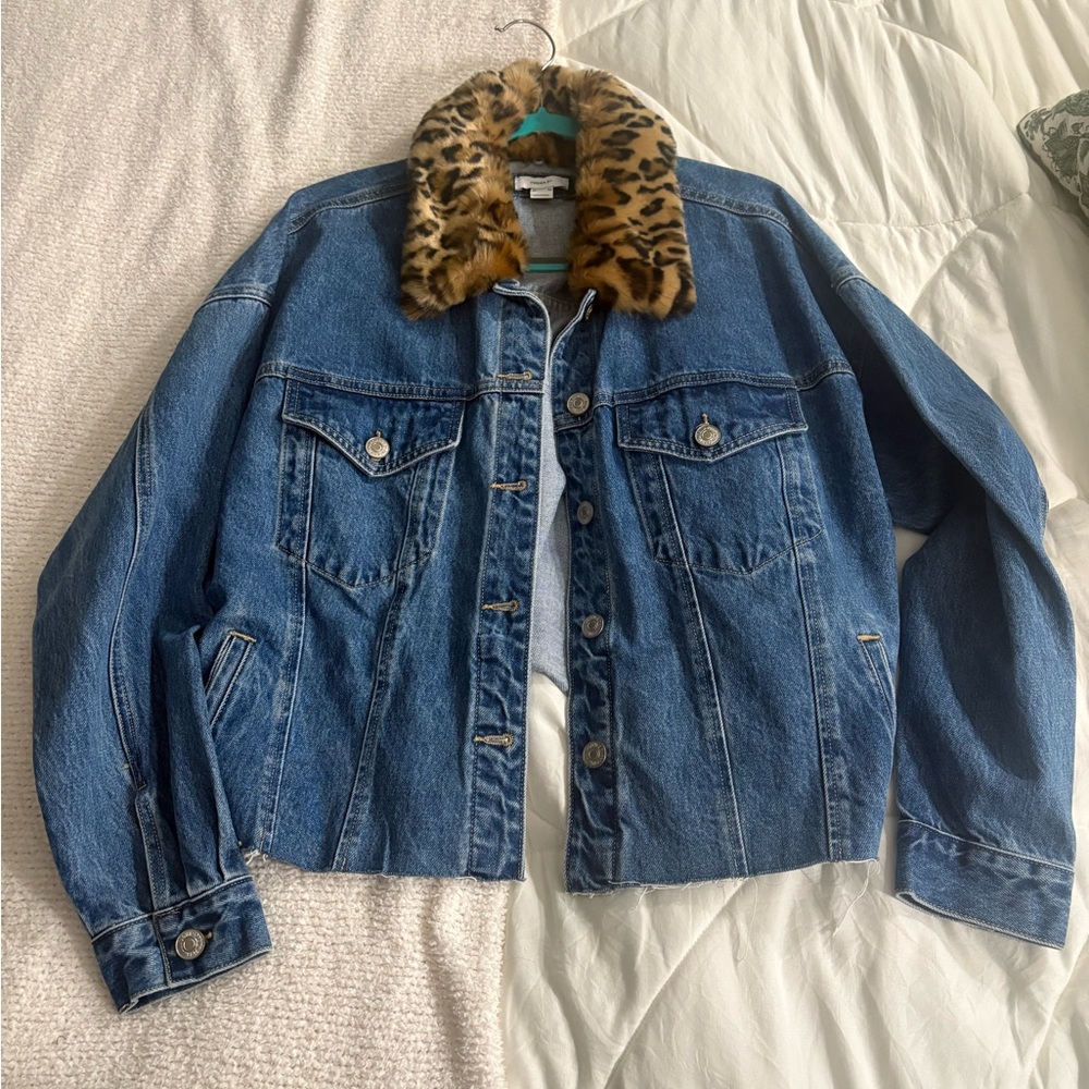 Forever 21 Cheetah Jean jacket